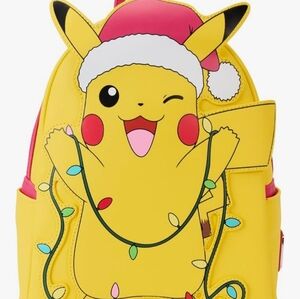 NWT LOUNGEFLY Pokemon Santa Pikachu String Lights Light Up Mini Backpack